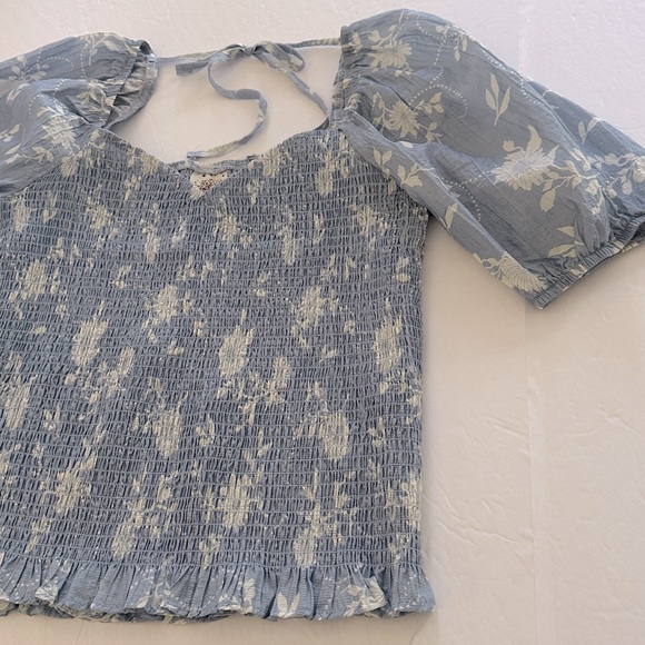 SELF ESTEEM || Light Blue Puff Sleeve Blouse. Sz. L - Picture 10 of 16